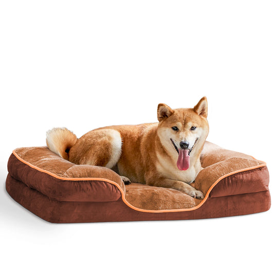 Memory Foam Pet Bed For Small Dogs & Cats Non-Slip Base Waterproof Liner