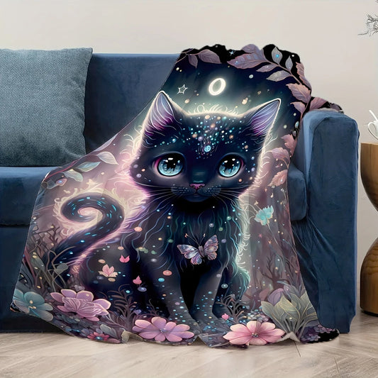 Black Cat Super Soft Flannel Blanket,