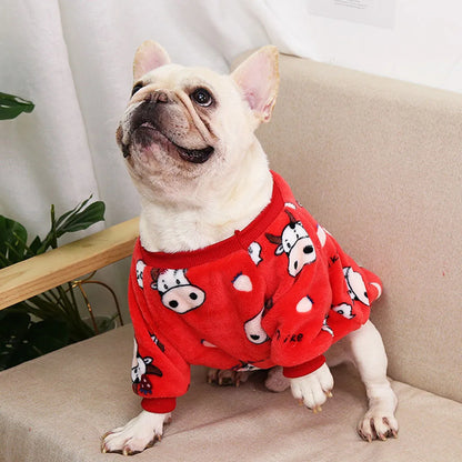 Cute Print Puppy Warm Clothing, Hoodie, Winter Pajamas