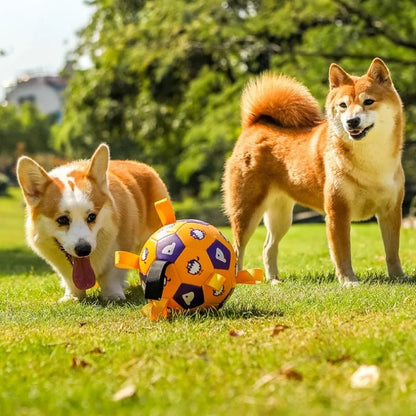 Dog chew toy that is durable and bite-resistant, inflatable football toy