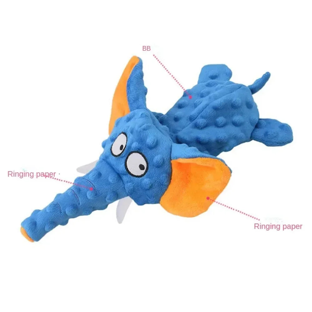 Durable Dog Chew Toys ,Soft Plush Squeaky Elephant Shaped Toy for Dogs