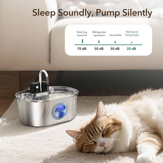 3.2L Stainless Steel Wireless Water Fountain Motion Sensor Silent