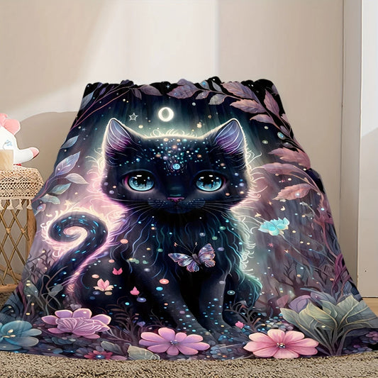 Black Cat Super Soft Flannel Blanket,