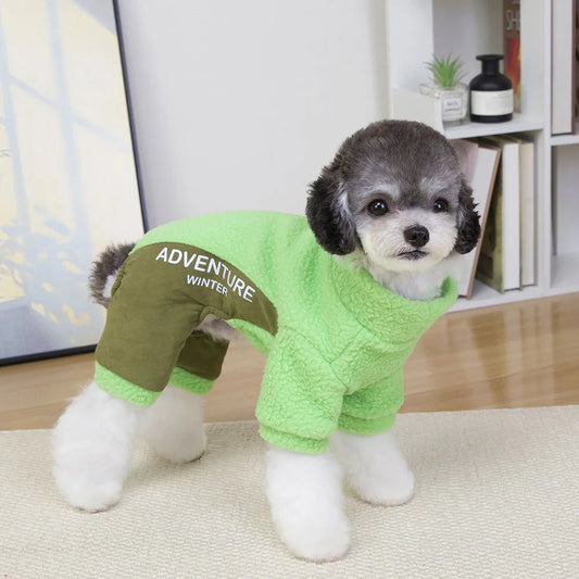 Warm Fleece Fashion Dog Sweater for Small Dogs, Puppy Pajamas