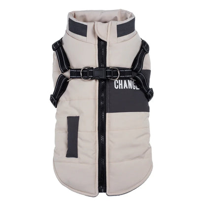 Dog Winter Jacket With Harness  For Small Large Dogs Warm Waterproof
