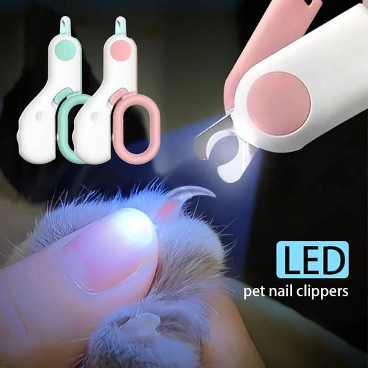 LED Light Cat/Dog Nail Clipper Professional Pet Claw Trimmer with Safety Lock