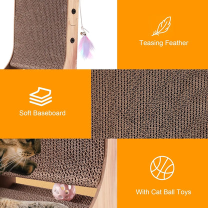 L Shape Cat Scratcher for Indoor Cats, Protects Furniture