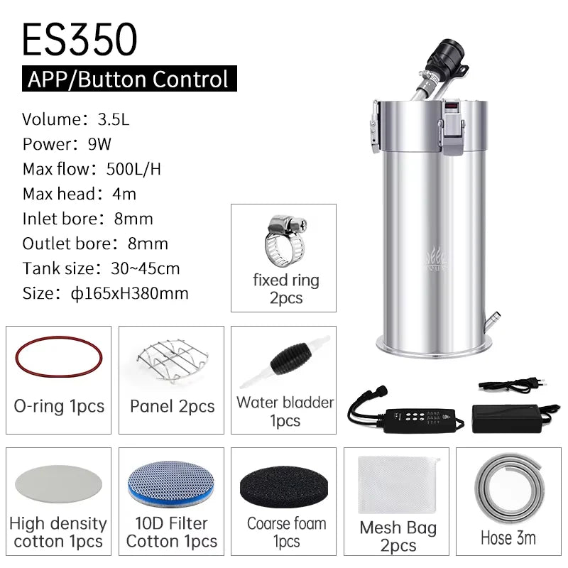 Aqua Intelligent Control, Stainless Steel Filter Bucket With Water Pump