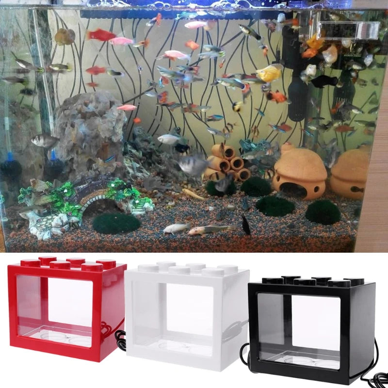USB Mini Aquarium Fish Tank with LED Light