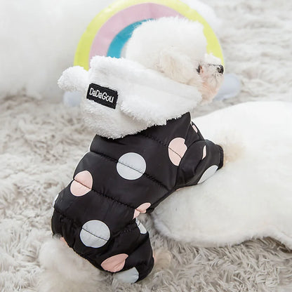 Waterproof Dog Snowsuit Winter Pet Clothes Puppy Hoodie with Ears Windproof
