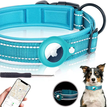 New Reflective Apple Airtag Pet Collar, Protective Waterproof Tracker