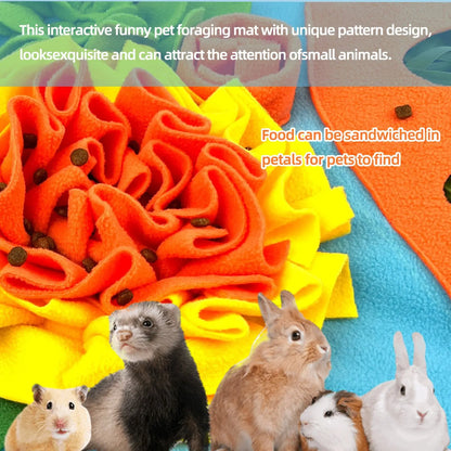 Small Pet Snuffle Mat, Rabbit Foraging Mat, Hamster Scent Training Blanket,