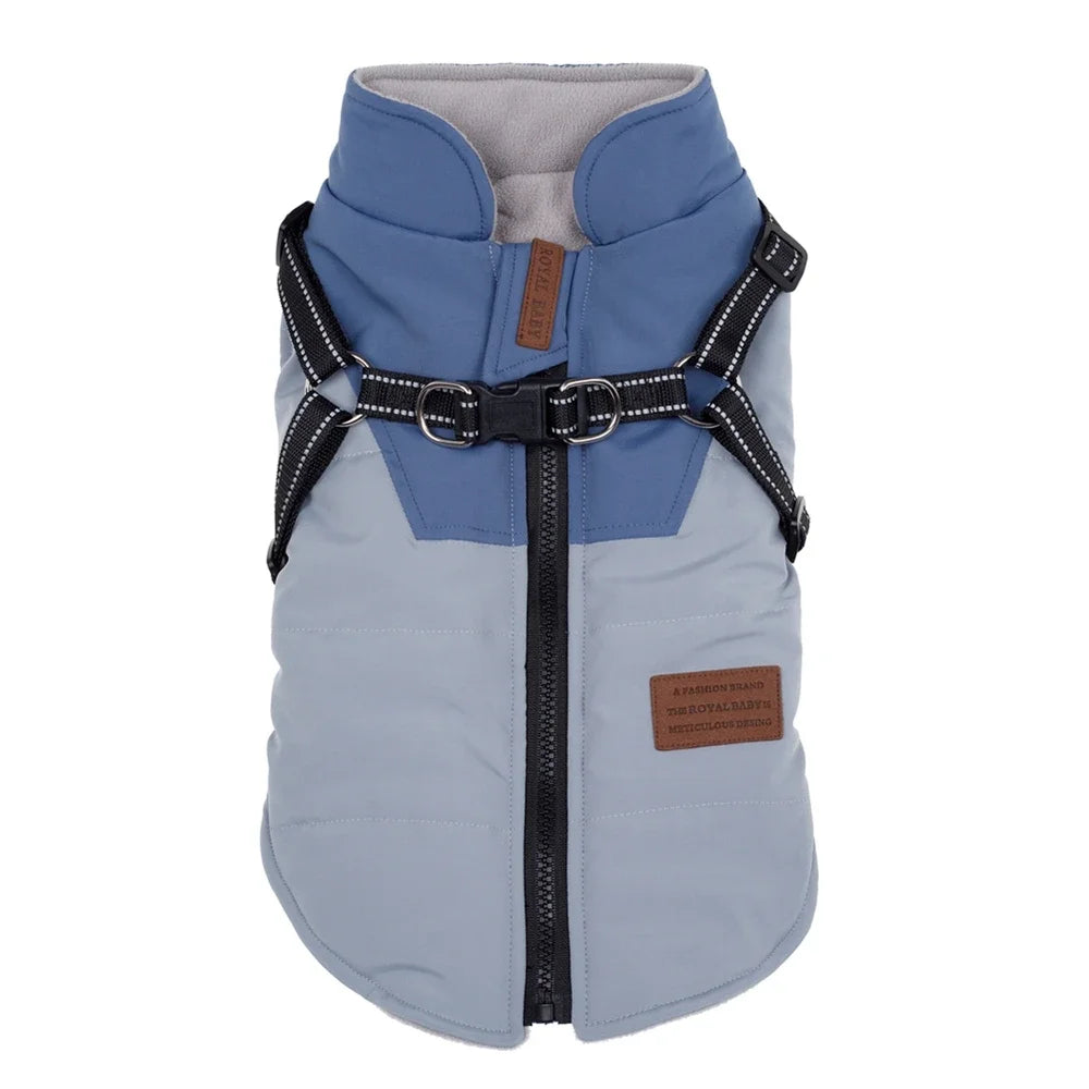 Dog Winter Jacket With Harness  For Small Large Dogs Warm Waterproof