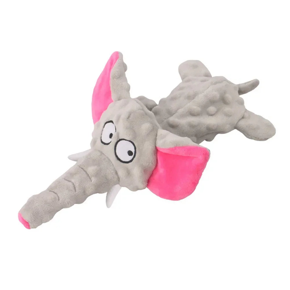 Durable Dog Chew Toys ,Soft Plush Squeaky Elephant Shaped Toy for Dogs