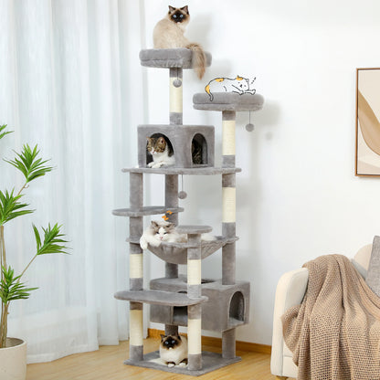 Large Cat Tree and Tower for Indoor Cats Spacious Hammock Perches