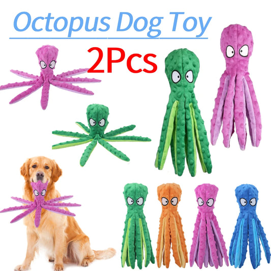 Indestructible Interactive Dog Toy, Plush Toy Octopus Bite Resistant