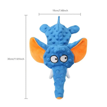Durable Dog Chew Toys ,Soft Plush Squeaky Elephant Shaped Toy for Dogs
