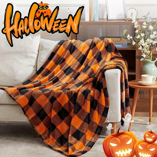 Halloween Plaid Blanket, Bed Blanket Office Throw Blanket,