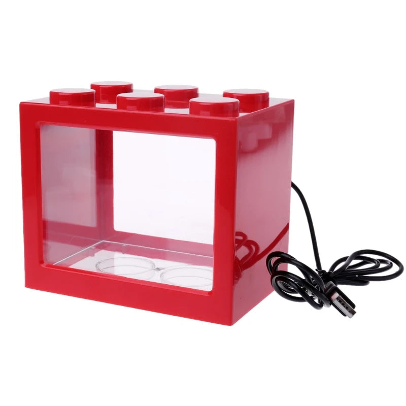 USB Mini Aquarium Fish Tank with LED Light