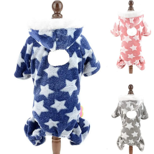 Dog Sweater Onesies, Pajamas Fleece Jumpsuit for Cats Fall Winer Dog Pjs Cute Puppy Clothes 4 Legs Pet Sweater Outfits