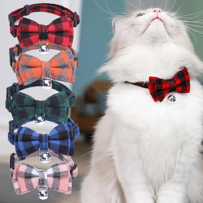 Adjustable Kitten Collar, Bowknot Necklace, Dog Collar