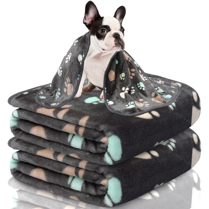Black Soft Thick Pet Blanket, Double-sided Pattern