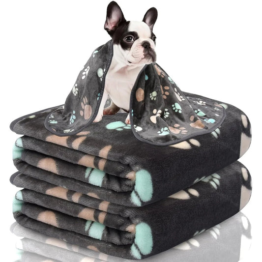Black Soft Thick Pet Blanket, Double-sided Pattern