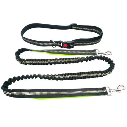 Hand Free Dog Leash Adjustable Waist Belt Chest Strap Traction Rope