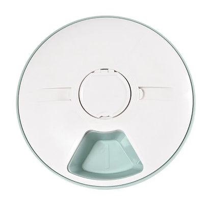 Automatic Pet Feeder, Round Timing Feeder, 6 Meals 6 Grids