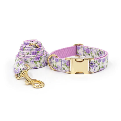 Custom Name Engraved Peony Floral Collars for Dogs & Cats