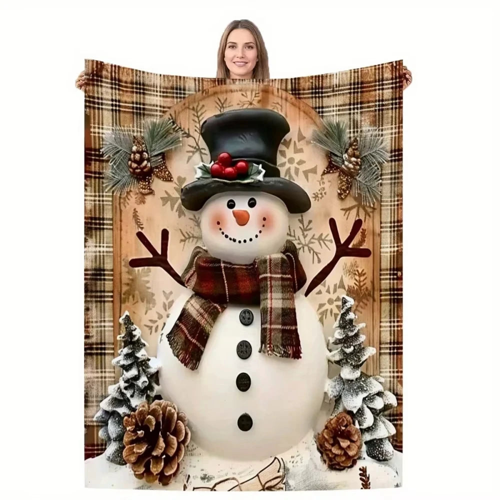 Snowman Flannel Blanket Christmas season