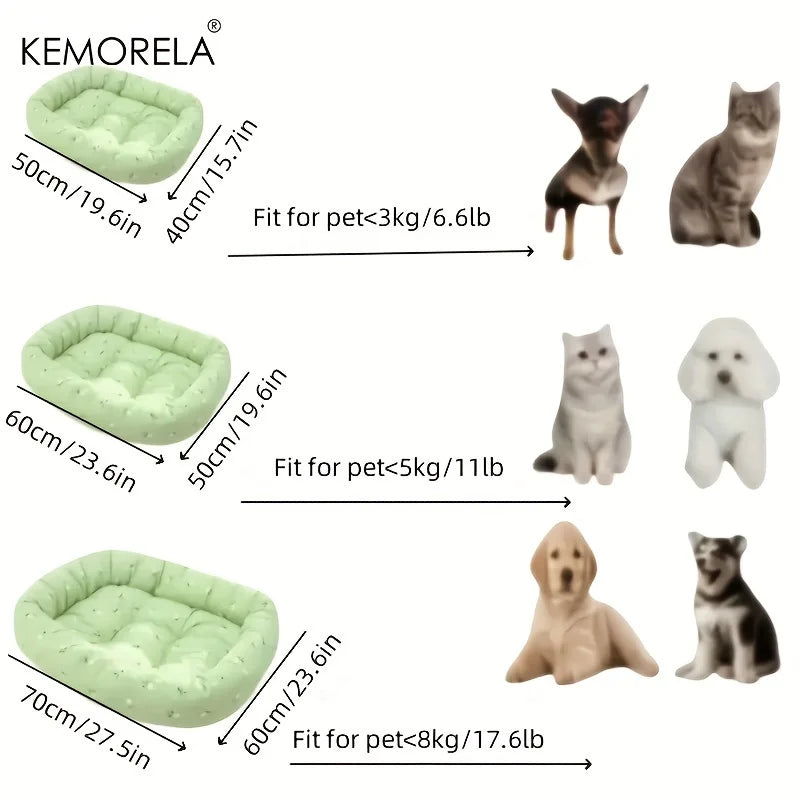 Floral Pet Sofa Bed High Elasticity Thickened Comfort for Small Medium Large Dogs Cats 3 Sizes Durable Indoor Outdoor