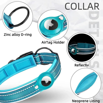 New Reflective Apple Airtag Pet Collar, Protective Waterproof Tracker