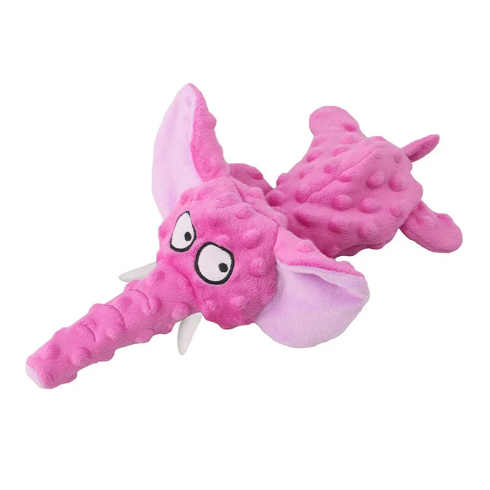 Durable Dog Chew Toys ,Soft Plush Squeaky Elephant Shaped Toy for Dogs