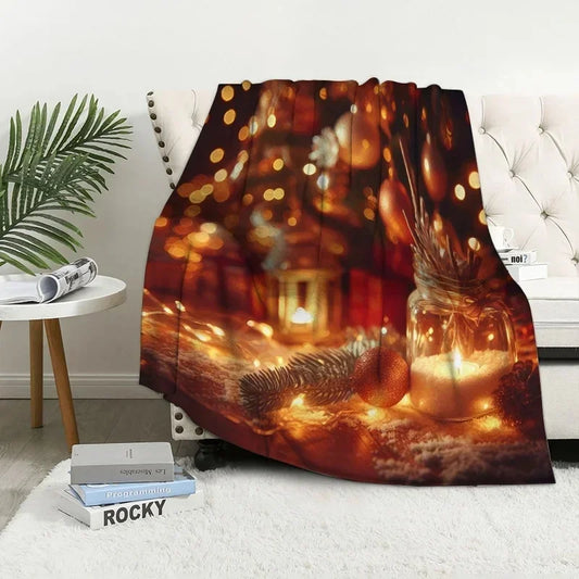 Christmas decoration blanket Throw Sofa blanket Bedspread bed fluffy soft blankets  Plaid Modern simple Merry Christmas winter