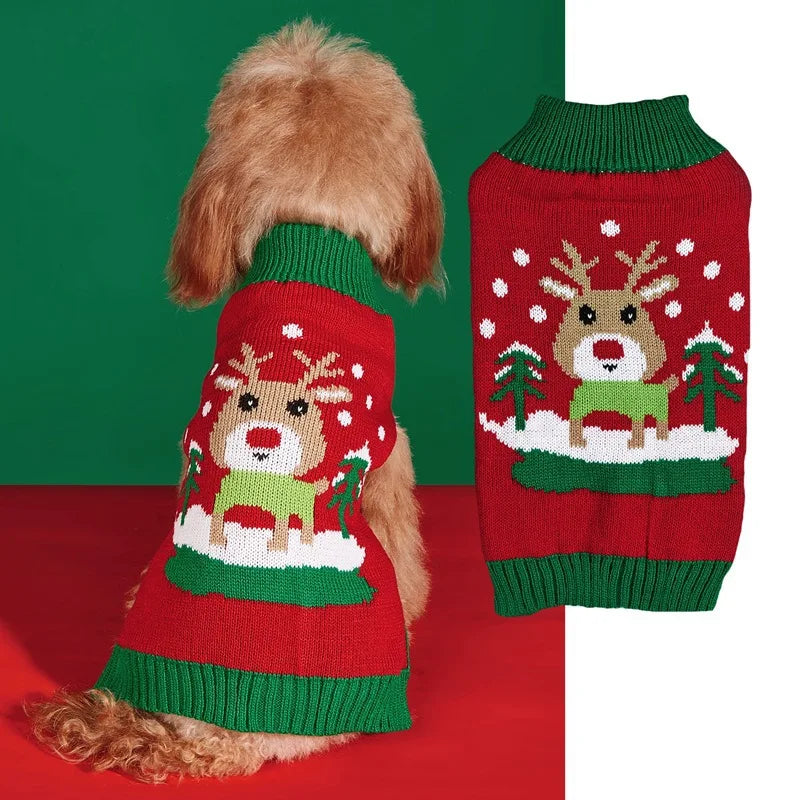 Christmas Pet Sweater for Dogs Cats, Gingerbread Man, Snowflake, Antler Hoodie