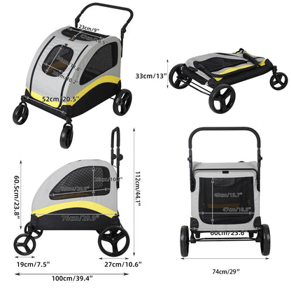 Premium Dog Stroller, Foldable Cart, Pet Jogger Wagon