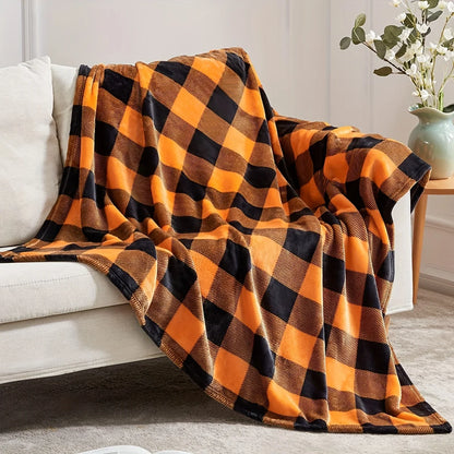 Halloween Plaid Blanket, Bed Blanket Office Throw Blanket,