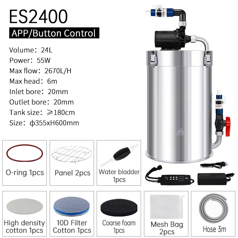Aqua Intelligent Control, Stainless Steel Filter Bucket With Water Pump