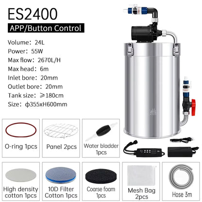 Aqua Intelligent Control, Stainless Steel Filter Bucket With Water Pump