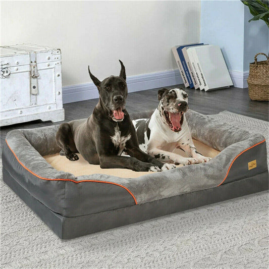 Jumbo Orthopedic Dog Bed Waterproof Elevated Cushion Removable Cover