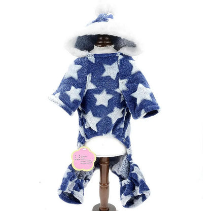 Dog Sweater Onesies, Pajamas Fleece Jumpsuit for Cats Fall Winer Dog Pjs Cute Puppy Clothes 4 Legs Pet Sweater Outfits