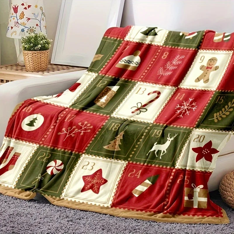 Vintage Christmas Print Blanket