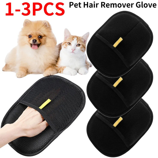 Pet Grooming Deshedding Glove removes pet hair