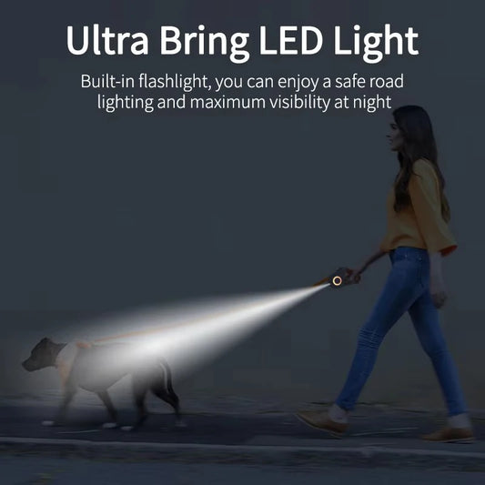 5M Automatic Retractable Dog Leash with Led Flashlight