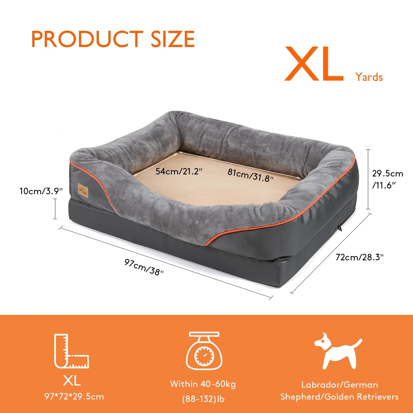 Large Soft Comfortable Dog Bed  Anti Allergy Removable Washable Cover