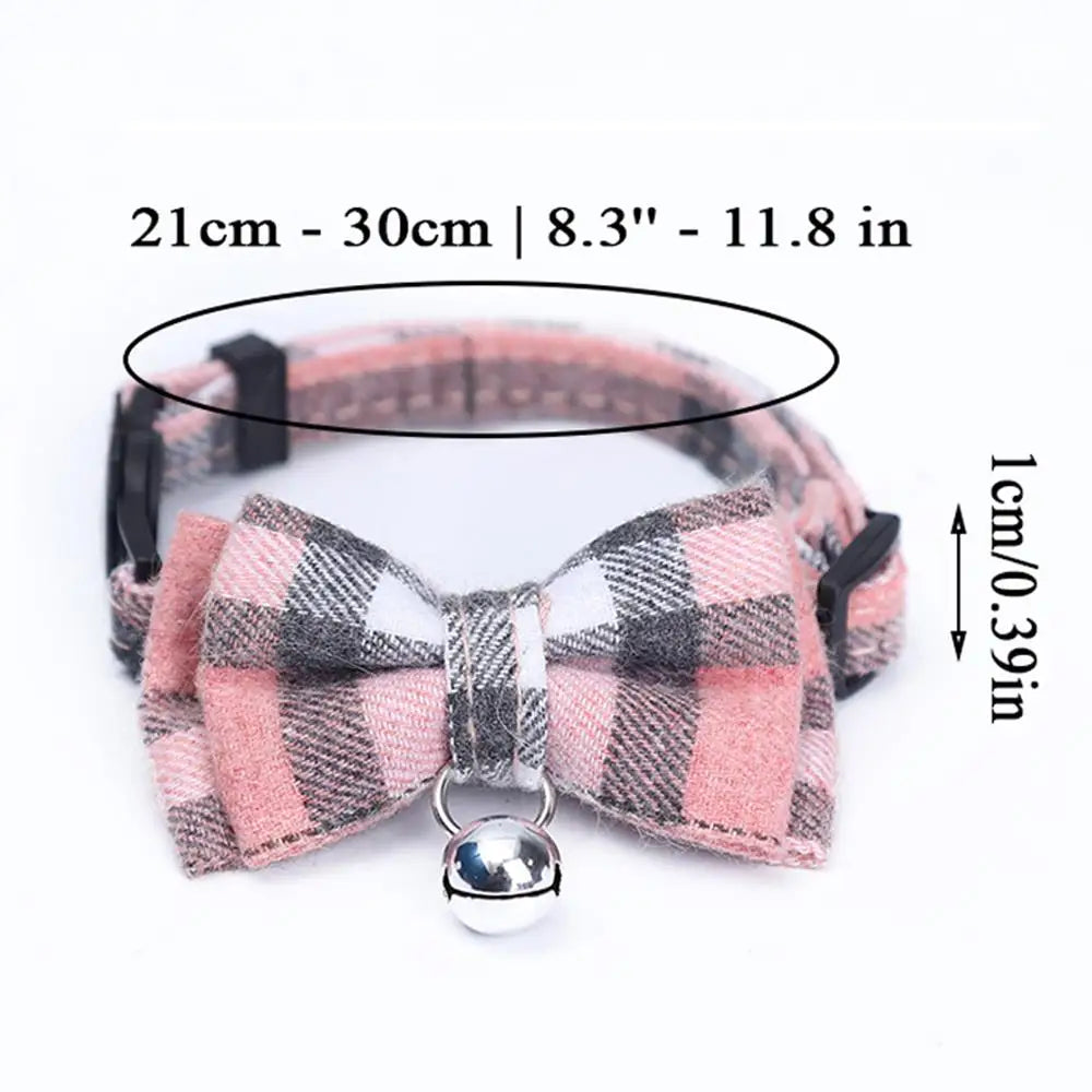 Adjustable Kitten Collar, Bowknot Necklace, Dog Collar
