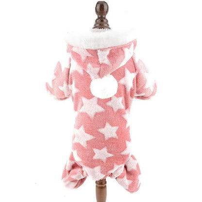 Dog Sweater Onesies, Pajamas Fleece Jumpsuit for Cats Fall Winer Dog Pjs Cute Puppy Clothes 4 Legs Pet Sweater Outfits