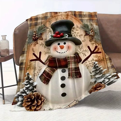 Snowman Flannel Blanket Christmas season