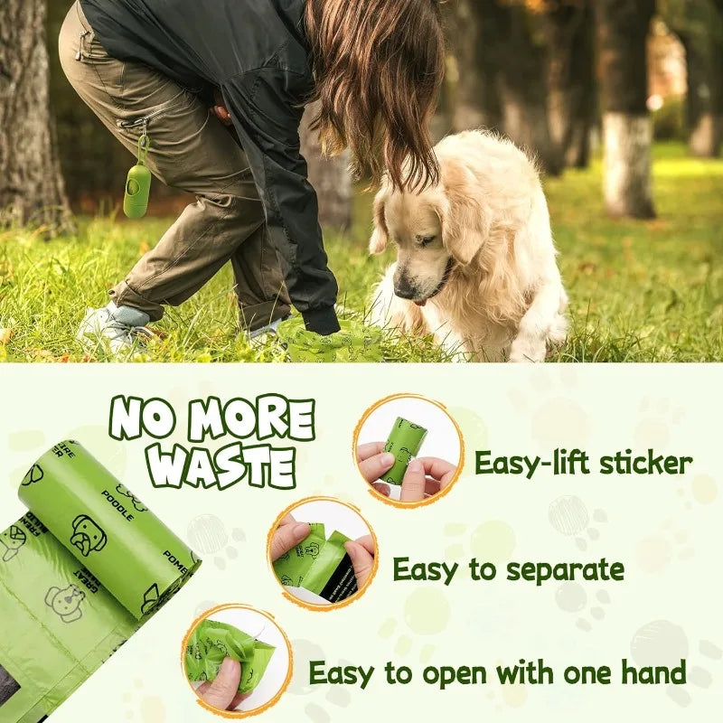 Dog Poop Bag  with Dispenser & Leash Clip